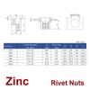 M3 Rivet Nuts Metric Nutserts, Zinc Plated 300 pcs, Nut