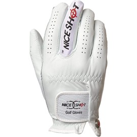 Nice Shot The Bird Golf Glove in White Cabretta Leather Men's Right Hand - Small