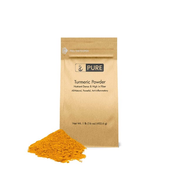 Turmeric Powder (1 lb) by Pure Ingredients, Food Grade, Natural, Curry Powder Spice, Anti-Inflammatory, Eco-Friendly Packaging (Also in 8 oz)