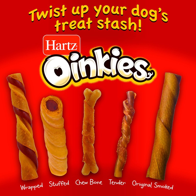 Hartz Oinkies Natural Smoked Chicken Twist Dog Treat Chews -