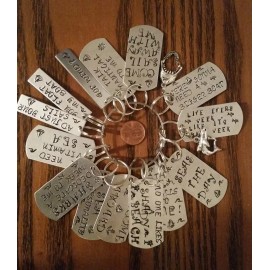 Unbranded Hand Stamped metal Keychain Shark Nautical gift ID tag pendant funny You Pick 1