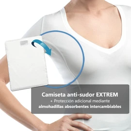 laulas Extreme anti-sweat shirt with additional protection thanks to interchangeable suction pads - for very large sweat stains - Swiss quality, White