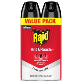 Raid Ant & Roach Killer 26, Fragrance Free Bug Killer for Home Use, Kills Bugs on Contact, 17.5 Oz, 2 Count