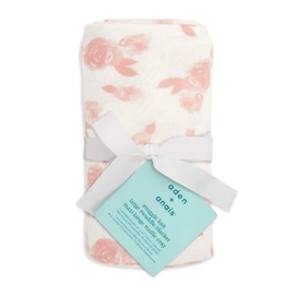 aden + anais Snuggle Knit Baby Swaddle Blanket for Newborn Girl and Boy, Versatile Stroller Cover, Burp Cloth, Nursing Shield, 47 x 47 Inch, Rosettes