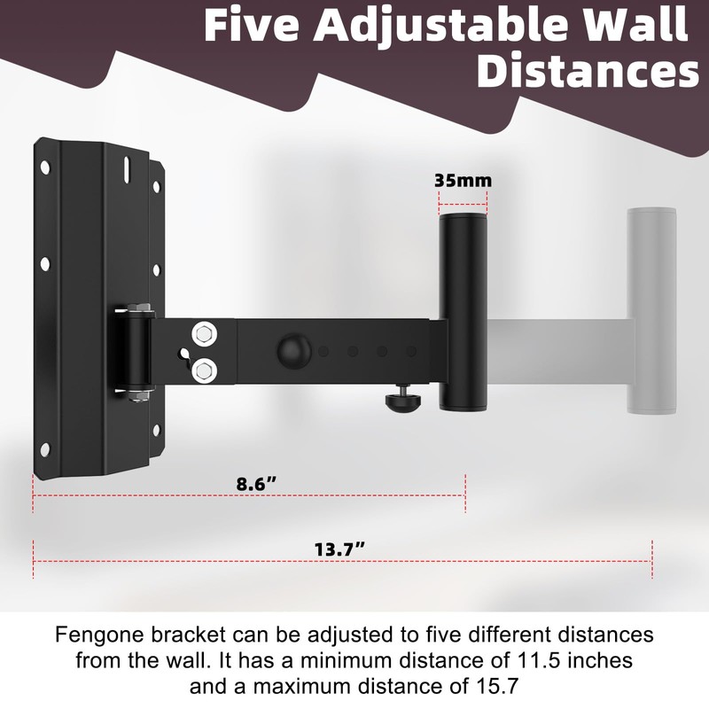 Fixirons Speaker Wall Mount Heavy Duty Adjustable for 4positions& 180°
