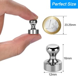 Temporaryt HA00801 stainless steel cone magnet for magnetic board, whiteboard, refrigerator, 12 x 16mm, 24 pieces