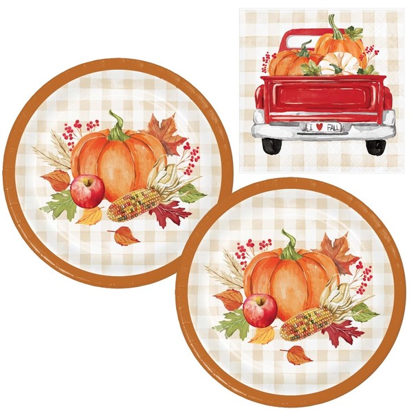 Hello Harvest Dessert Party Supplies | Bundle Includes Paper Plates