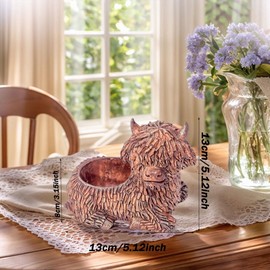 SWZY Highland Cow Gnomes Resin,Garden Highland Cow Statue,For Home Decor|Ideal Ornaments Friendship Gifts For Women & Men|Lovely Table Centerpiece & Living Room Accessories