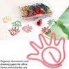 100Pcs Paper Clip Metal Hand Shaped Design Rustproof Paperclip Decoration