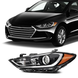 SCITOO Headlight Assembly Fit for Hyundai Elantra 2017-2018 Left Headlamp OE:92101F3000