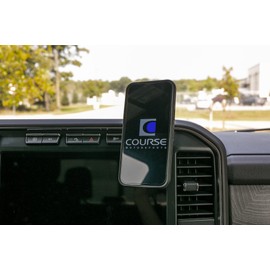 Course Motorsports Direct Fit Phone Mount - Ford Super Duty 2023+ Cradle Head - Charging Auto Closing (Tan) Left or Right