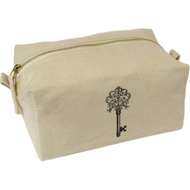 'Vintage Key' Canvas Wash Bag/Makeup Case (CS00043422)