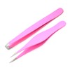 Professional Tweezers Set of 2 - Slant Tip and Pointed
