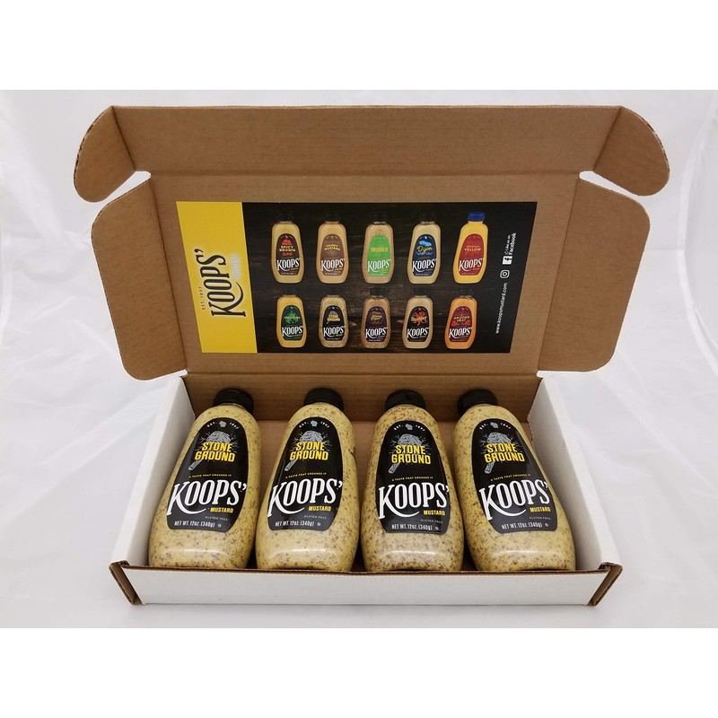 Koops' Stone Ground Mustard, 12 oz. Bottle, 4-Pack