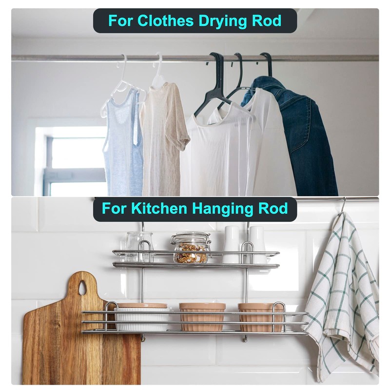 sourcing map Curtain Rod Closet Holders, 1'' Stainless Steel Wardrobe