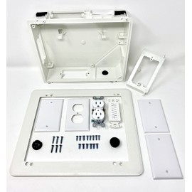 RiteAV Recessed Television Box - Conceals Power and Low Voltage Cabling Behind The Wall - White