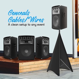 Liseng Speaker Stand Tripod Cover, Speaker Stand Cover, Speaker Stand Tripod Sail for DJ Disco Rehearsal Room Stage, Speaker Tripod, Stretch Cover (without Stand) (Black)