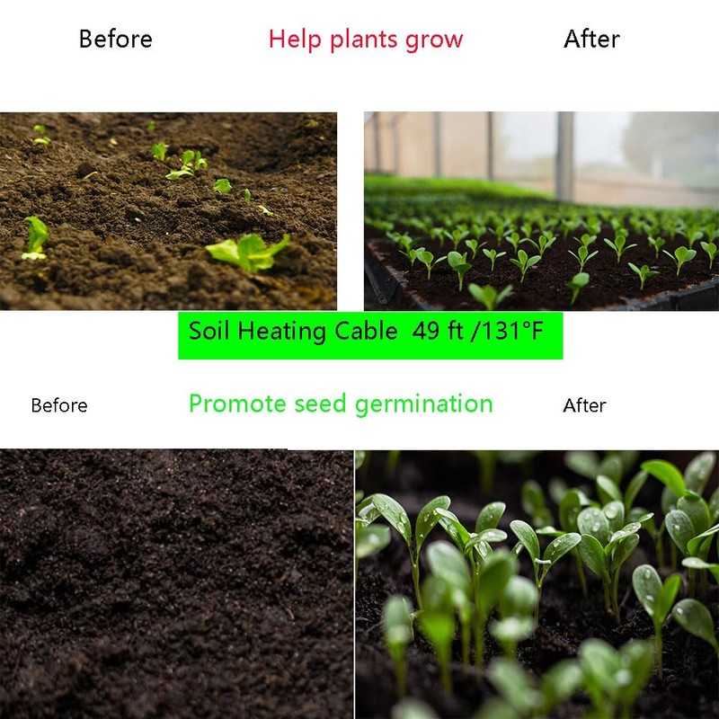 100 ft Heating Cable for Soil Garden205W Cold Frame Heating