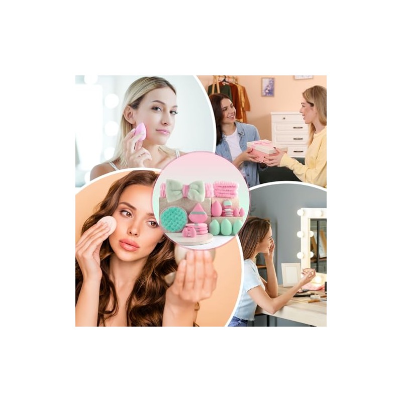 22 Piezas Set de Maquillaje, Esponja De Maquillaje Multifuncional, Borla