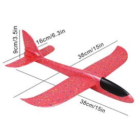 Xihuimay 2 Packs Airplane Toy Large Throwing Foam Plane Dual Flight Mode 2 Flight Mode Aeroplane Gliders Flying Aircraft Gifts for Kids Outdoor Yard Sport Game Toys Birthday Party Favors, Red Green