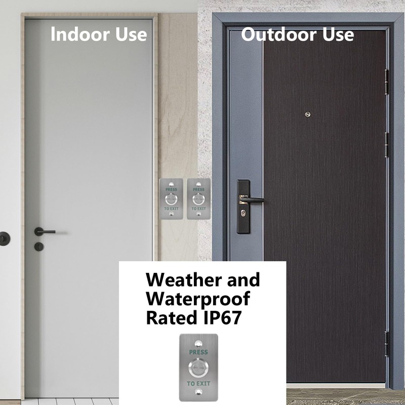 STPCTOU Waterproof Exit Button with LED IP67 Door Push Switch