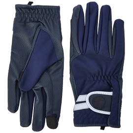 Riders Trend Women's 10060388-Nvy-XL Equestrian Stretchable FB-Serino with Softshell Riding Gloves, Black/Navy, X-Large