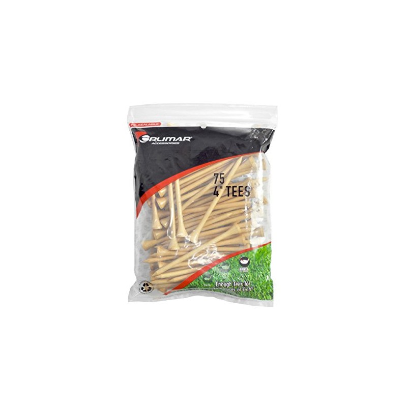 Orlimar 4-Inch Tall Extra Long Wood Driver Golf Tees, Natural