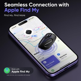 Air Tracker Tag 4 Pack: Bluetooth Item Finder with Apple Find My APP (iOS Only), Item Locator for Keys Finder, Luggage Tracker, Bags Wallets Pets Tracking, IP67 Waterproof Smart Tag