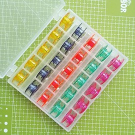 YICBOR Colorfull Bobbins for Husqvarna Viking #4123078-G 4125615-45 (Colorfull bobbins(25/Box))