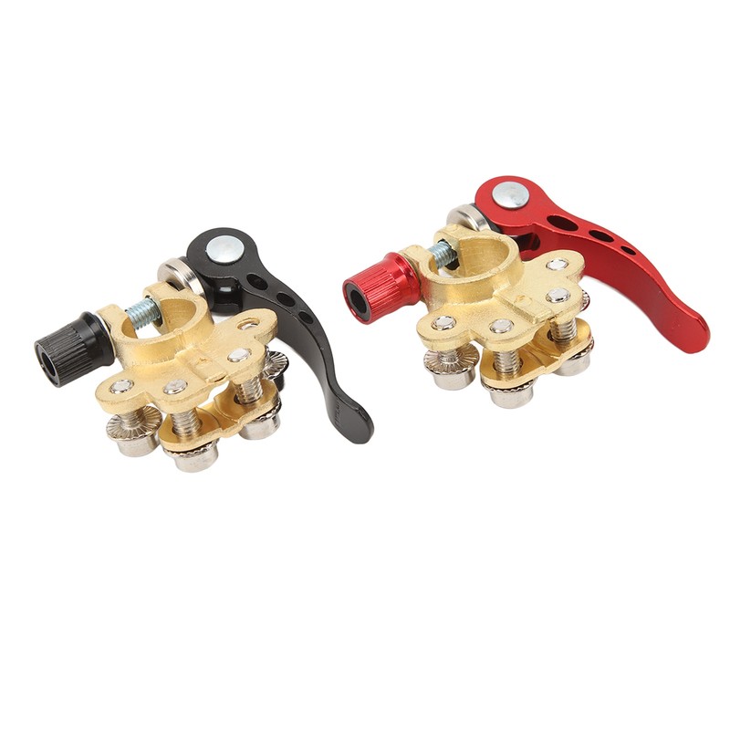 2PCS Car Battery Terminal 4 Way Positive Negative Copper Quick