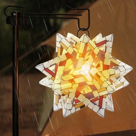 Star Camping Lamp - Waterproof Camping Lamp Polar Star Tent Lights,PP Board Lampshade, Ambient Lighting Ornament for Tent Hiking Travel Garden Decor
