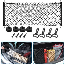 Car Rear Cargo Net, Adjustable Elastic Storage Organizer Net, Trunk Cargo Storage Net, Car Interior Accessories, Fit for Car, SUV, Jeep, Truck (35.4 x 15.8 Inch)