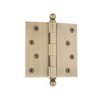Nostalgic Warehouse 728357 4" Ball Tip Residential Square Corners Door Hinge, Antique Brass