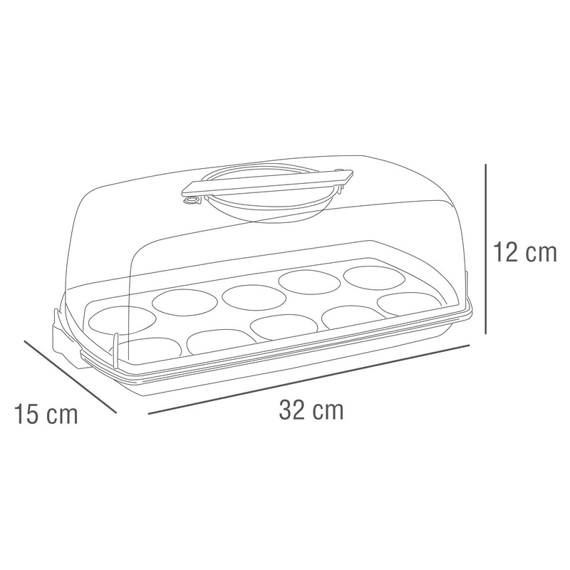 Cosmoplast Süßigkeitentür, Plumcake, Käse, mit Gitter für Muffin, zum Transport,