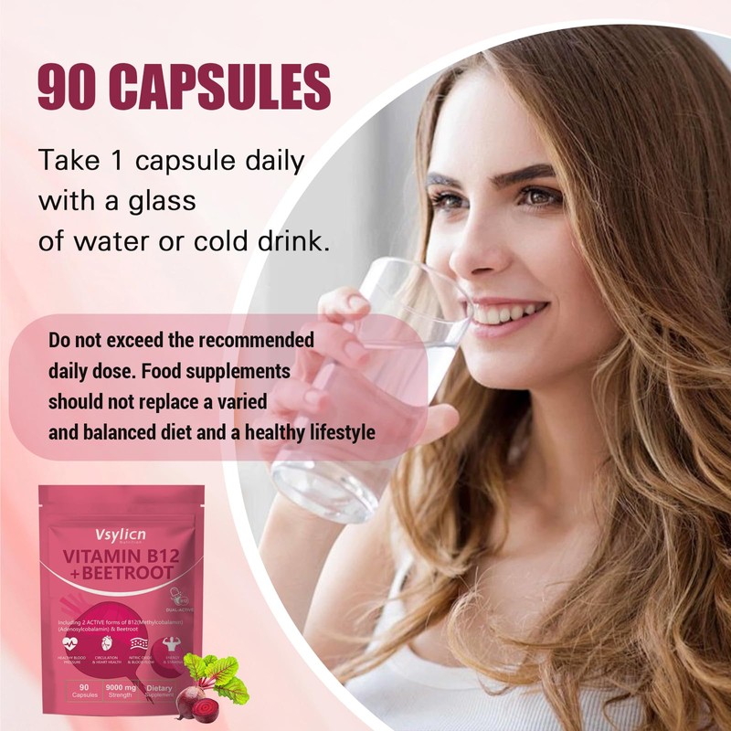 Beetroot & Vitamin B12 Complex – 18000mg Beetroot + 2000mcg