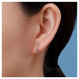 Earrings Gold/Silver Small Hammered Huggie Hoop Earrings Lightweight Silver Earrings for Women Girls 10mm, Silver