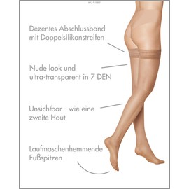 KUNERT Women's Hold-Up Stockings Beauty 7 Non-Slip 7 Denier, Tan 1003