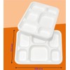 PACK OF 25 - 6 COMPARTMENT STRONG DISPOSABLE PLATES 32x22x5cm,