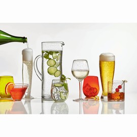 TAG Bubble Glass Clear Glass Tall Pitcher, 4.5L x 4.5W x 12.0H Inch, 68 oz, Clear