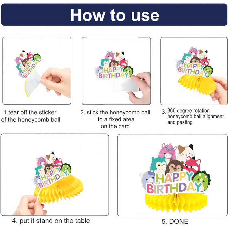 9Pcs Honeycomb Table Centerpiece, Themed Party Supplies, Birthday Party Desktop