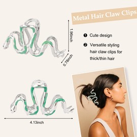 Vovii Snake Claws Clips for Women Gothic Hair Accessories, Unique Spooky Metal Hair Clips for Cosplay Outfit Gifts (3Pcs)