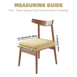 CEYAZYE Waterproof Seat Covers for Dining Room Chairs Set of 8, Removable Washable Stretch Seat Slipcovers Protectors for Home, Kitchen, Banquet, Hotel(Khaki)