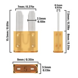 ALLECIN 5 Amp Micro2 Fuse 5Amp Micro 2 Car Fuses 5A Automotive APT ATR Blade Fusibles para Autos for RV Vehicle Truck Motorcycle Boat (Pack of 30Pcs)