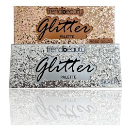 Kit Paleta De Sombras Glitter Trendbeauty Rose Gold Y Silver Terracota
