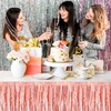 3 Pack Rose Gold Tinsel Table Skirts