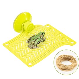 Swirge Frog Hammock with Suction Cup, ABS Habitat Platform for Tree Frog, Reptile Tank Accessories, Terrarium Decor for Bearded Dragons, Spider, Toad