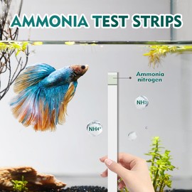 HOVIRAN Ammonia Test Strips for Fish Tank, Ammonia Aquarium Test Strips for Saltwater & Freshwater Aquariums & Ponds