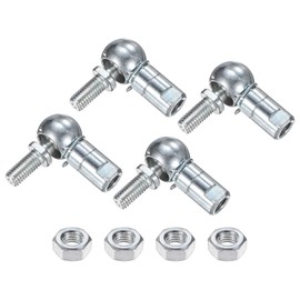 M METERXITY 4-Pack CS10 Ball Head Rod End Bearing, M8x1.25 Right Male Thread and Right Female Thread Self-lubricating Carbon Steel Angle Ball Joint Socket End Fitting for Automotive