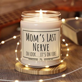 Gifts for Mom, Last Nerve Candle, Mom Christmas Gift, Mothers Day Gift, Birthday Gifts for Mom, Gift for Mom from Daughter, Funny, Holiday Candle, Mom Gift Mom Birthday Gift Candle Gift Funny Mom Gift for Mothers:_Clean Cotton