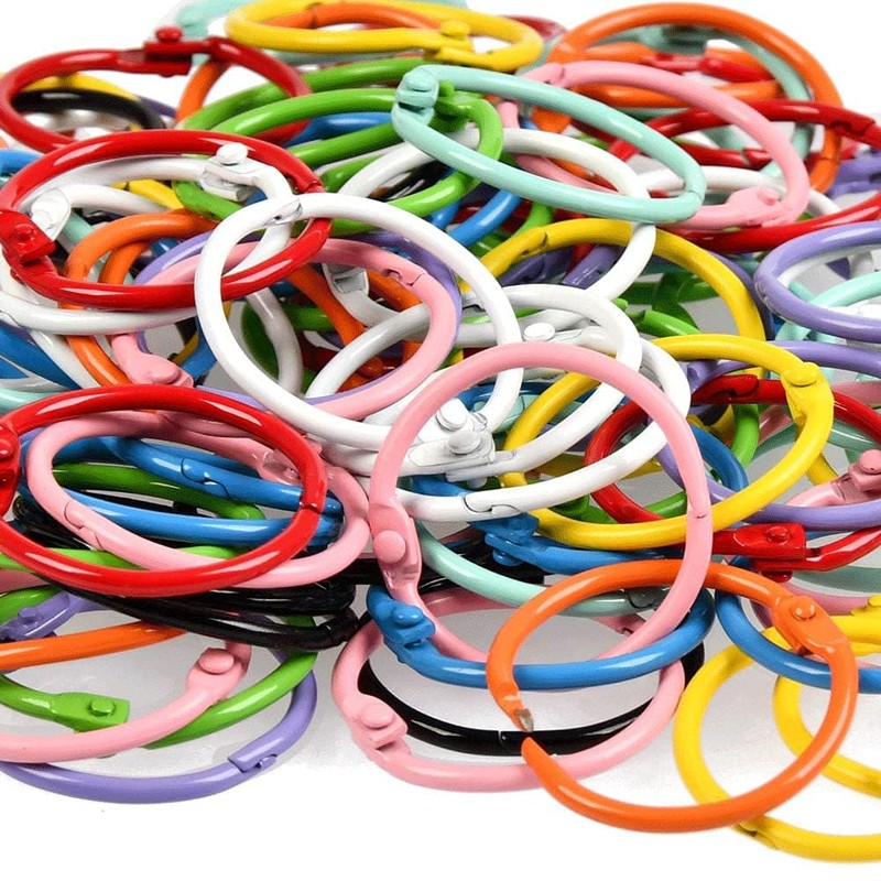 Pack of 100 Metal Binder Rings 30mm for Binder Key